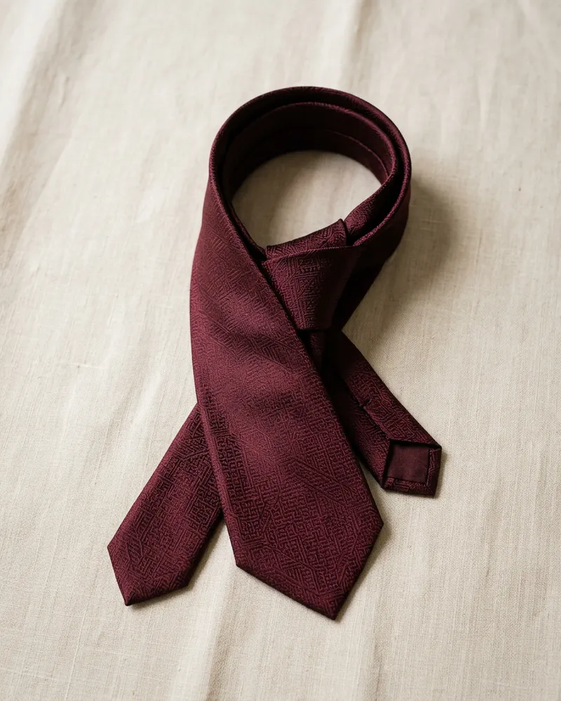 Bordo Jakarlı Kravat - Beyefendim